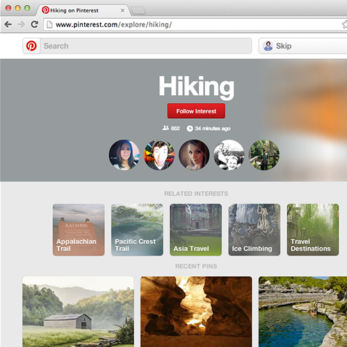 Pinterest Launches New Interest Category Pages