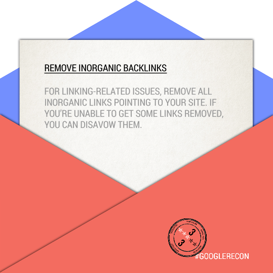 Google Reconsideration Tips: Remove Inorganic Backlinks