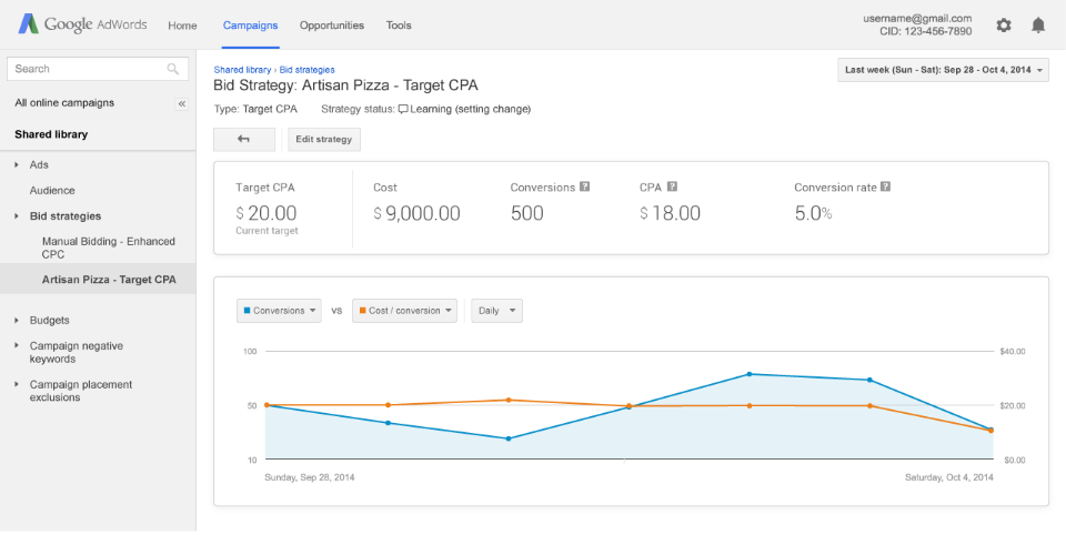 New AdWords Flexible Bid Strategy Performance Reports Now Live