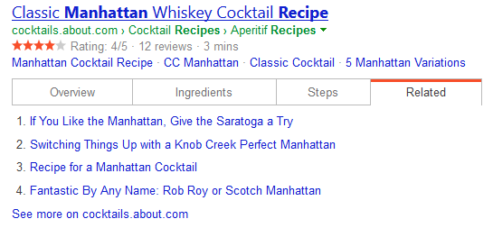 Bing Adds Their Own Version of Drink Recipes in Search Results