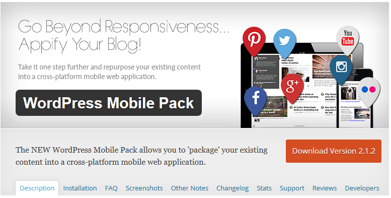 wordpress mobile pack