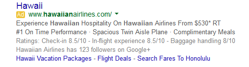 Google AdWords Adds New Airline Specific Consumer Ratings