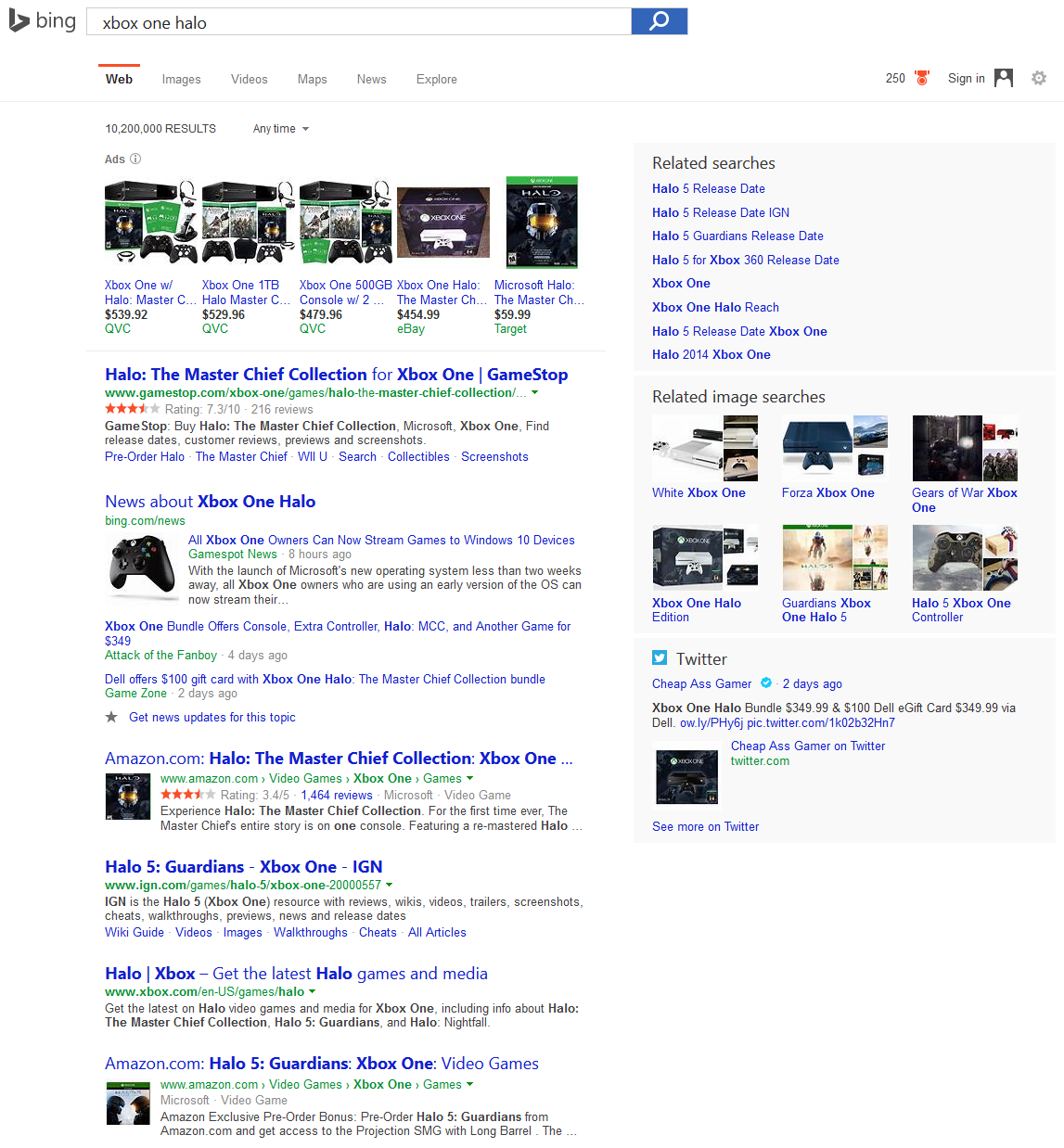 Bing Adds Product Thumbnails to Organic Search Results