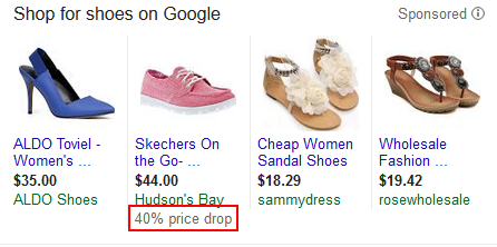 Google Product Listing Ads With “Price Drop”