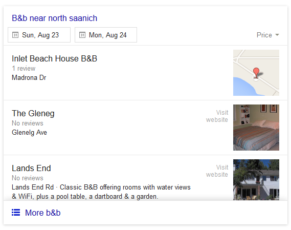 Google Local 3-Pack Results With Ratings Selection