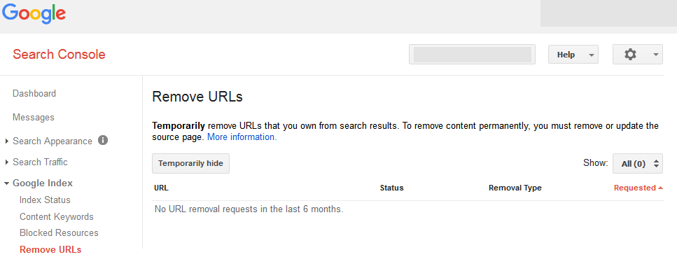 google remove url new