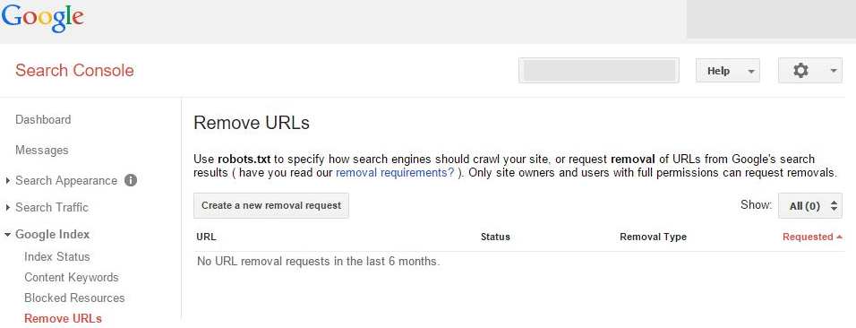 google remove url old
