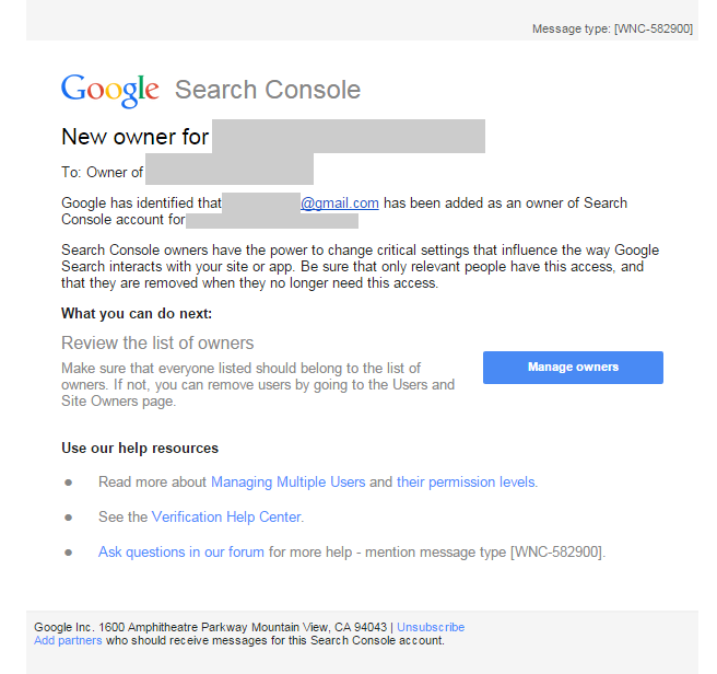 Watch for New Owner WNC-582900 Google Search Console Alerts after Site Hacking