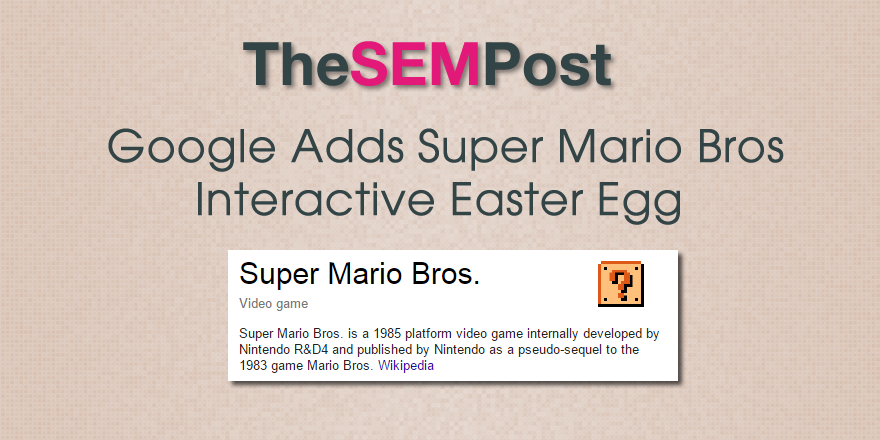 Google celebra aniversário de 30 anos de Super Mario Bros. com easter egg -  NerdBunker