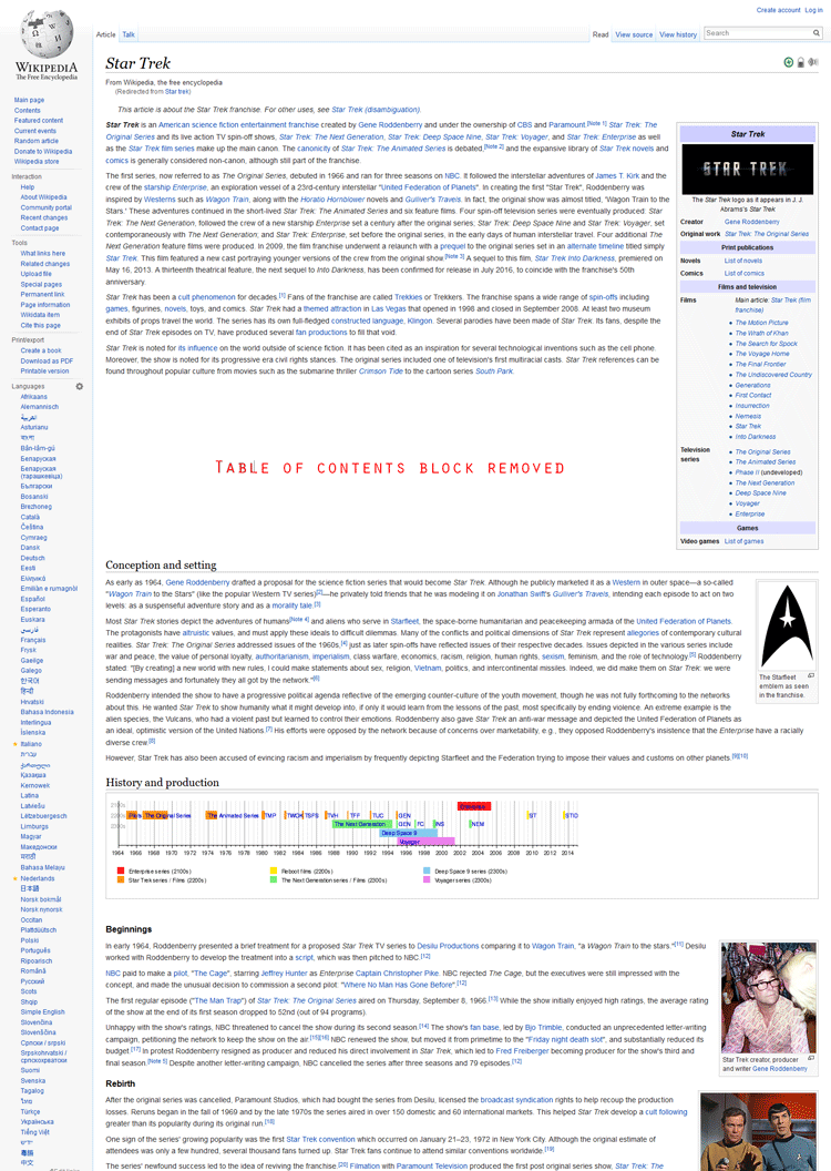 wikipedia star trek page