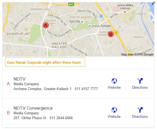 Google Adds Holiday Hour Alerts to Local 3-Pack Results