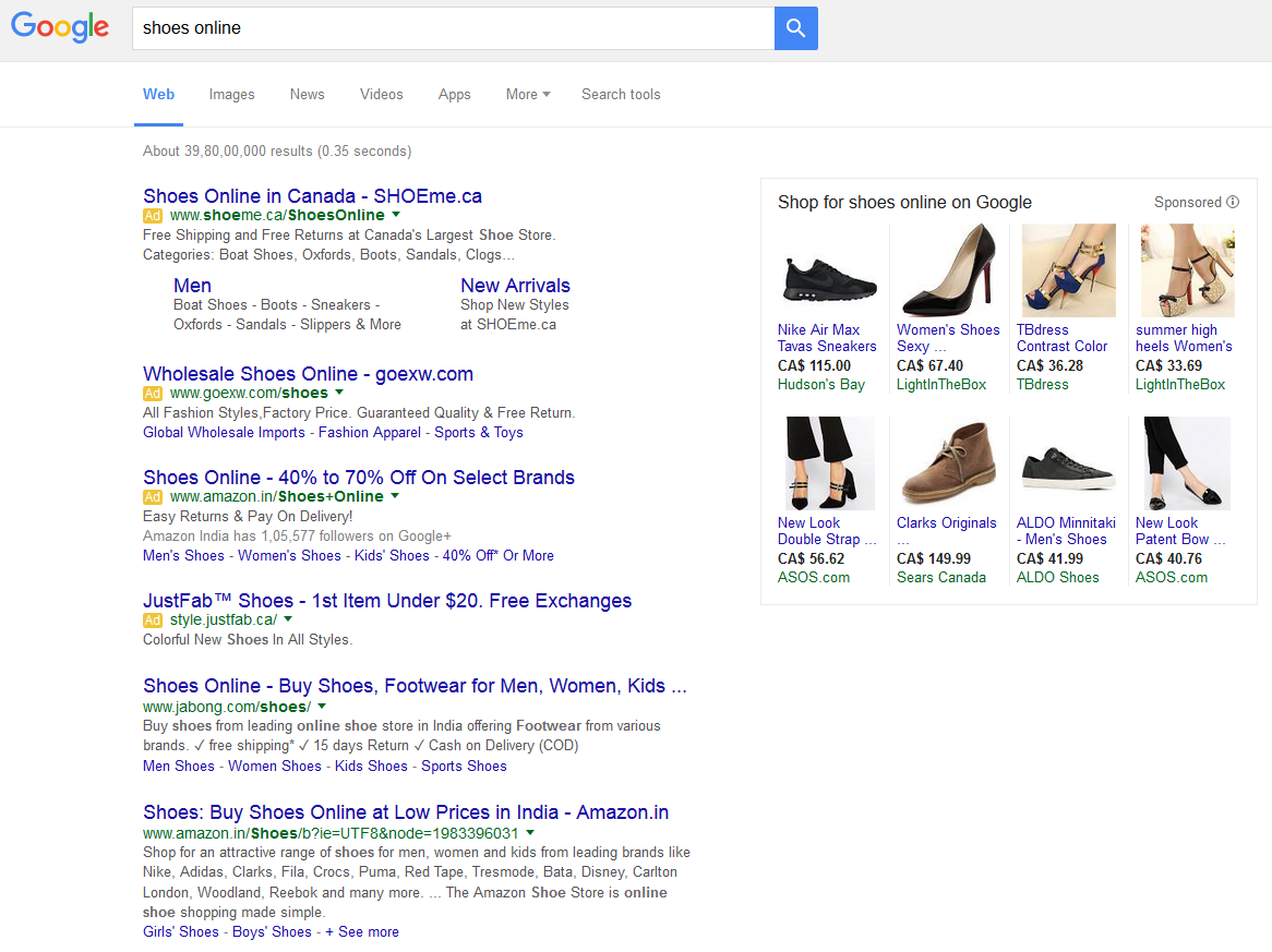 Google Testing 4 Top AdWords Ads Above Search Results