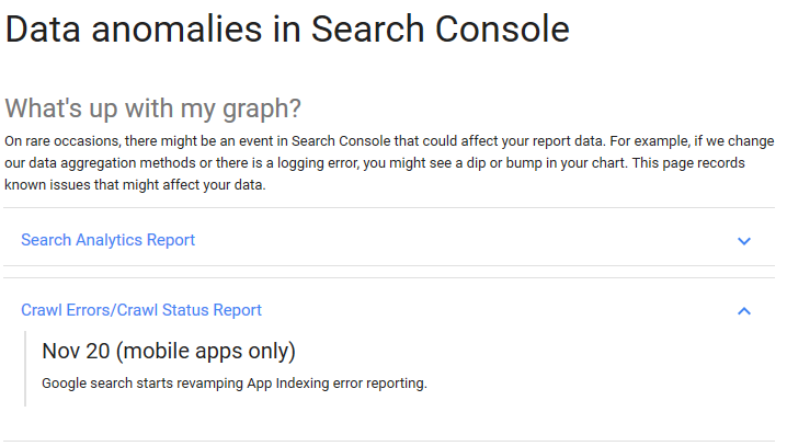 Google Adds Crawl Status Reports to Data Anomalies Page