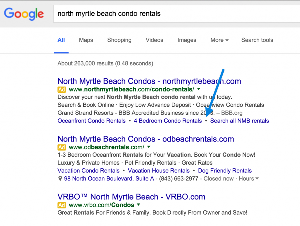 google sitelinks separator