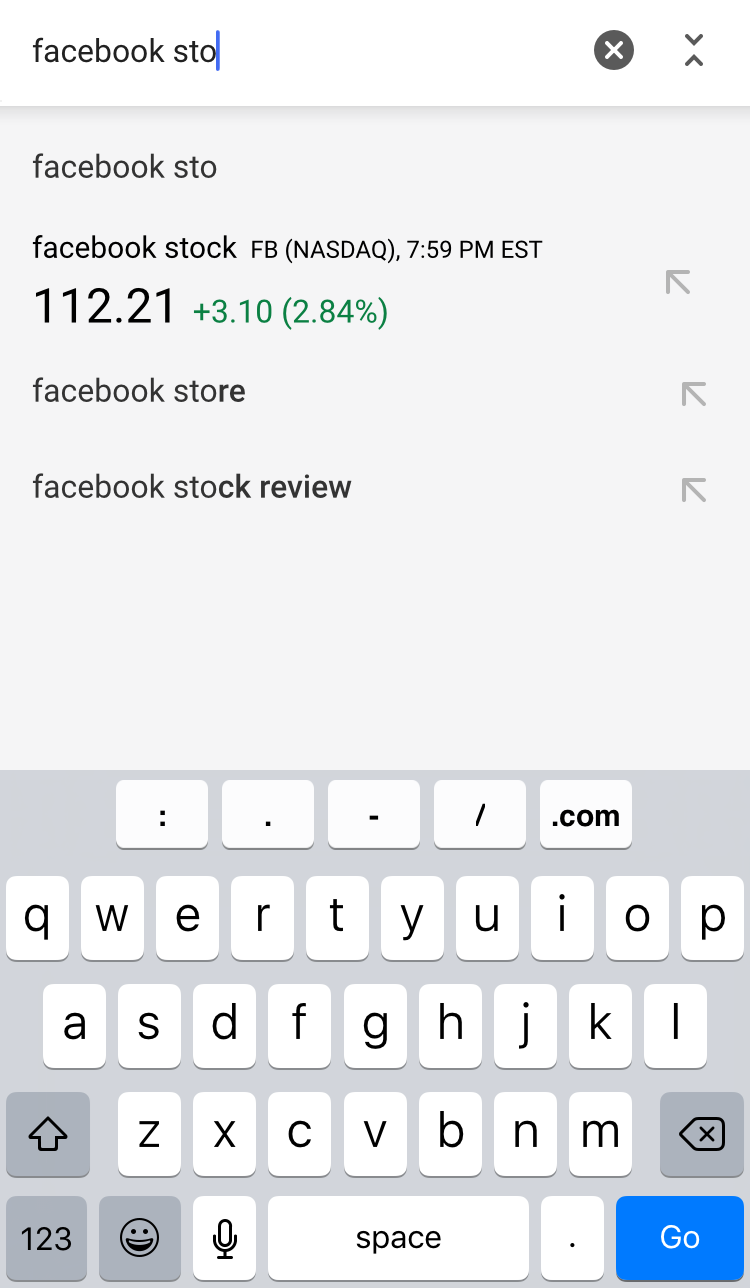 Google & Bing Display Stock Prices in AutoSuggest Drop Down