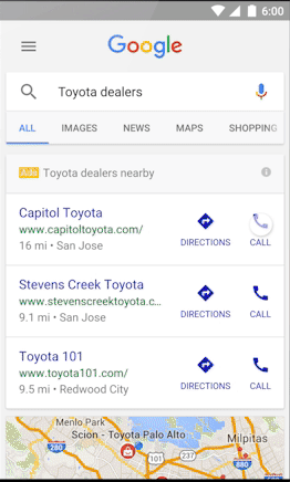 Google AdWords New Auto Ad Unit With Sponsored Local 3-Pack