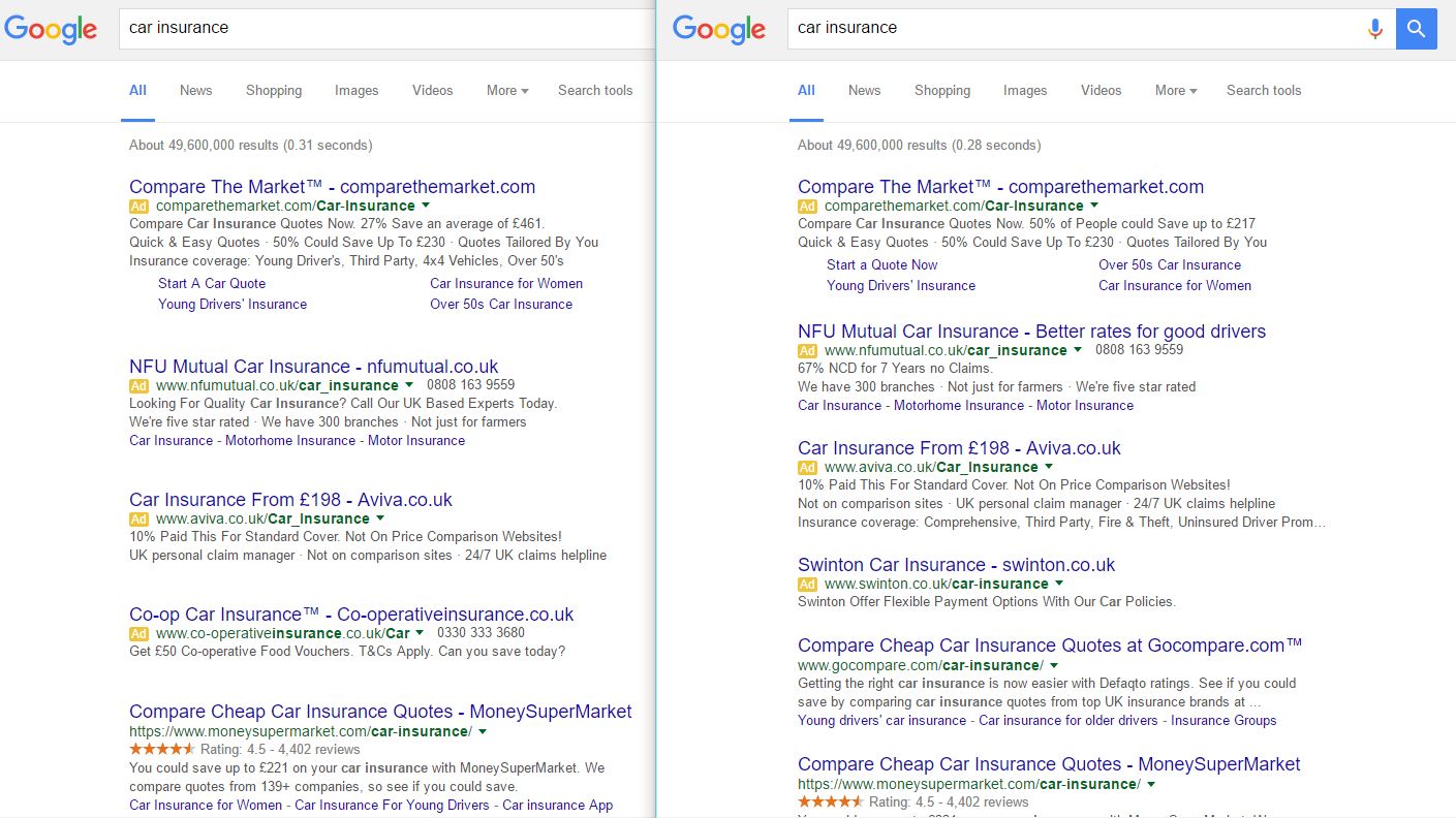 Google Testing Extra White Space in Search Results