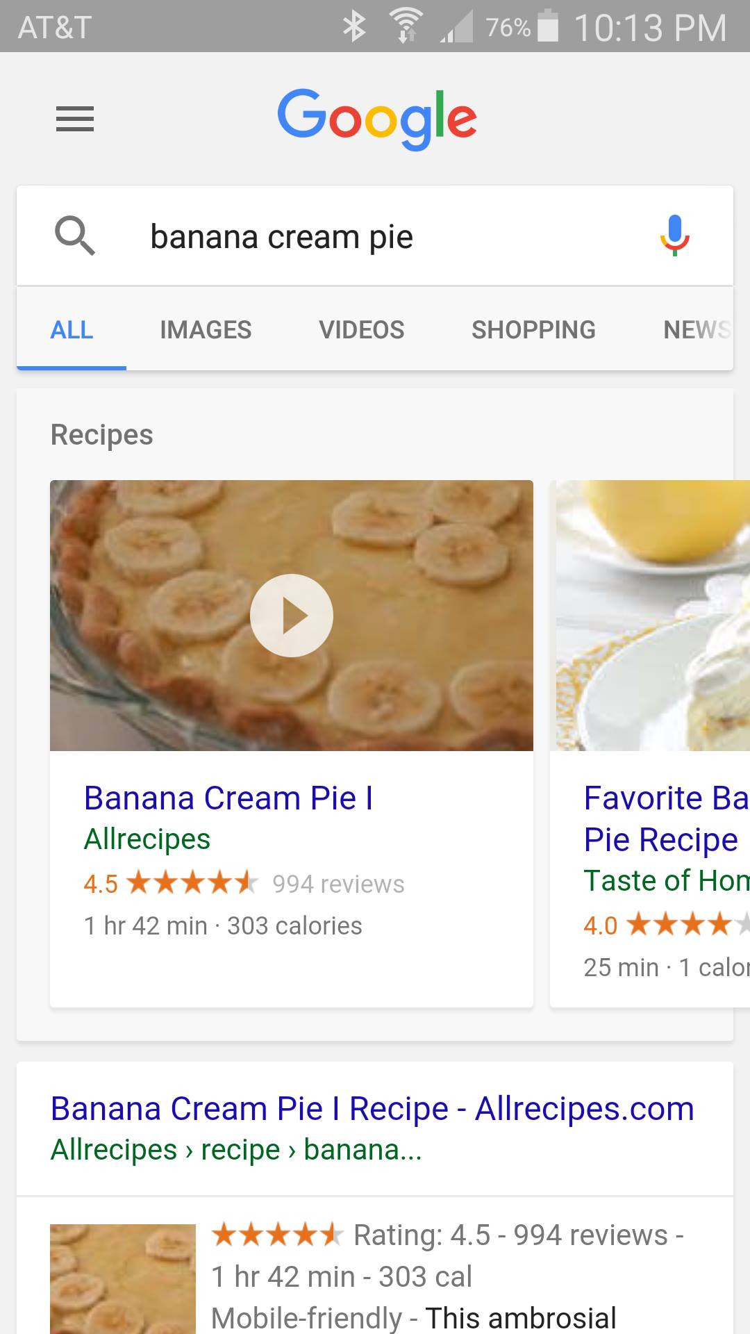 Google Showing Recipe Videos in Recipe Carousels in Search Results