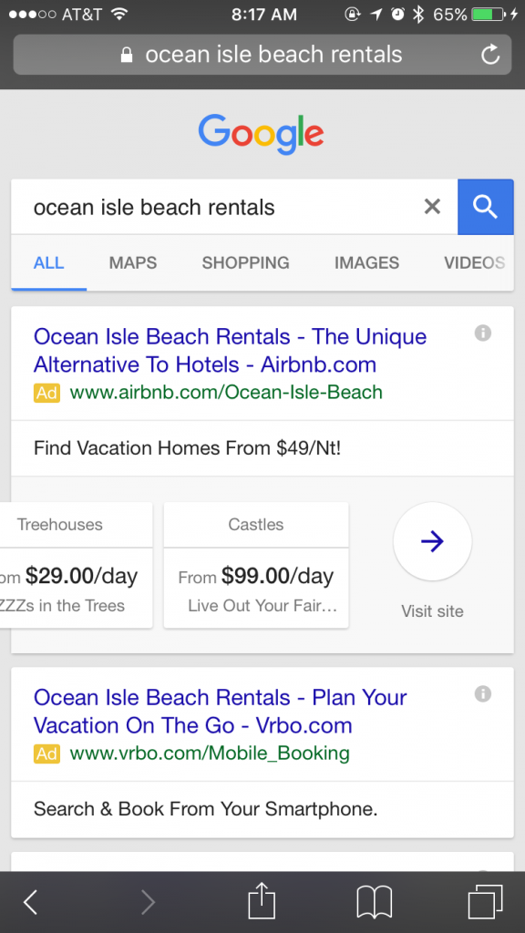 adwords side scroll sitelinks 2