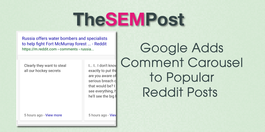 reddit comment carousel google
