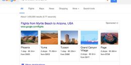 Google Flights Testing Thumbnail Ads in Search